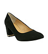 Черни дамски велурени обувки със златист кант Hillie-2 снимка