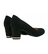 Черни дамски велурени обувки със златист кант Hillie-3 снимка