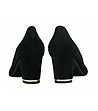 Черни дамски велурени обувки със златист кант Hillie-4 снимка