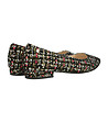 Дамски кожени обувки в черно, червено и златисто Maley-4 снимка