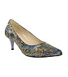 Дамски кожени обувки в лилаво и златисто Charlot-0 снимка