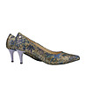Дамски кожени обувки в лилаво и златисто Charlot-1 снимка