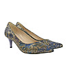 Дамски кожени обувки в лилаво и златисто Charlot-3 снимка