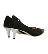 Дамски велурени обувки в черно и сребристо Corinna-1 снимка