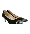 Дамски велурени обувки в черно и сребристо Corinna-2 снимка