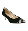 Дамски велурени обувки в черно и сребристо Corinna-3 снимка
