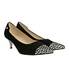 Дамски черни кожени обувки със сребристи детайли Kathie-1 снимка