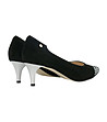 Дамски черни кожени обувки със сребристи детайли Kathie-3 снимка