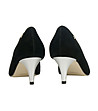 Дамски черни кожени обувки със сребристи детайли Kathie-4 снимка