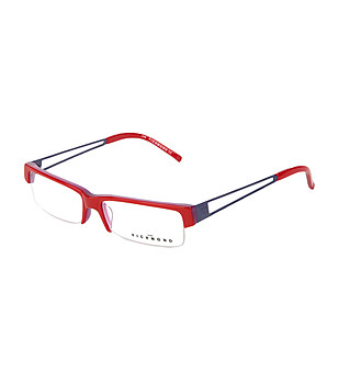 Дамски полурамки за очила в червено с метални дръжки снимка