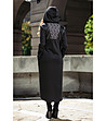 Черна рокля с елементи от еко кожа-1 снимка