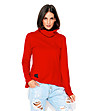 Червена дамска блуза с памук Alva-0 снимка
