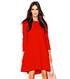 Разкроена рокля в червено с памук Marion-0 снимка