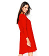 Разкроена рокля в червено с памук Marion-1 снимка