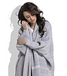 Плетена дамска жилетка в сиво Emera-2 снимка
