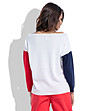 Дамски пуловер в бяло, тъмносиньо и червено Abra-1 снимка