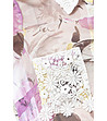 Бяла дамска копринена риза с принт Цветя Sari-4 снимка