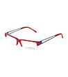 Дамски полурамки за очила в червено с метални дръжки-0 снимка