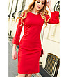 Червена рокля тип молив Elodie-3 снимка