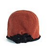 Дамска вълнена шапка в цвят керемида и черно Alvara-0 снимка