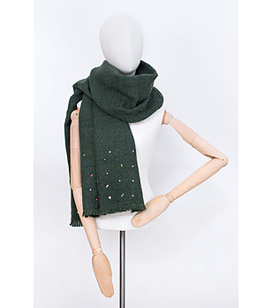 Тъмнозелен дамски шал Immie снимка