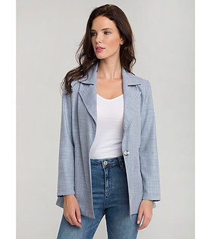 Дамско сако в светлосин меланж с памук Vlada снимка