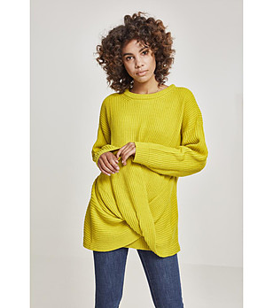 Дамски пуловер Dorea в цвят горчица снимка
