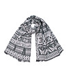 Дамски памучен шал с фигурален принт в сиви нюанси Jillian-0 снимка