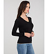 Черен дамски памучен пуловер Radika-3 снимка