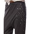 Памучен панталон тип потур в тъмносиво Issy -2 снимка