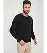 Памучен мъжки пуловер в черно Daniel-2 снимка