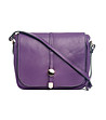 Малка кожена дамска чанта в лилаво Mela-0 снимка