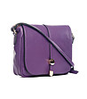 Малка кожена дамска чанта в лилаво Mela-2 снимка
