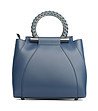 Дамска синя кожена чанта Simone-1 снимка