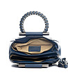 Дамска синя кожена чанта Simone-3 снимка
