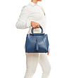 Дамска синя кожена чанта Simone-4 снимка