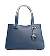 Елегантна синя дамска чанта от естествена кожа Timea-0 снимка