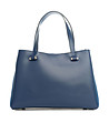 Елегантна синя дамска чанта от естествена кожа Timea-1 снимка