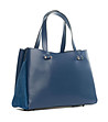 Елегантна синя дамска чанта от естествена кожа Timea-2 снимка