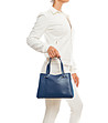 Елегантна синя дамска чанта от естествена кожа Timea-4 снимка