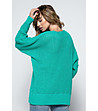 Дълъг дамски пуловер Lornita в зелен нюанс-1 снимка
