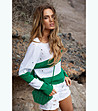 Дамска блуза в бяло и зелено Tiliana-0 снимка