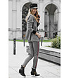 Дамски костюм с панталон в сиви нюанси с памук-1 снимка