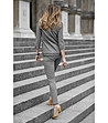 Дамски комплект от блуза и панталон в сиво-1 снимка