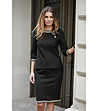 Черен дамски комплект от блуза и пола-4 снимка
