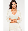 Бяла дамска блуза от памук и коприна Raula-0 снимка