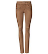 Светлокафяв дамски памучен панталон Azalia за ръст до 160 см-2 снимка