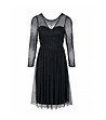Вечерна черна тюлена рокля Kiera-2 снимка