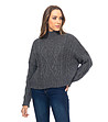 Елегантен дамски пуловер в сиво-0 снимка