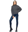 Елегантен дамски пуловер в сиво-2 снимка